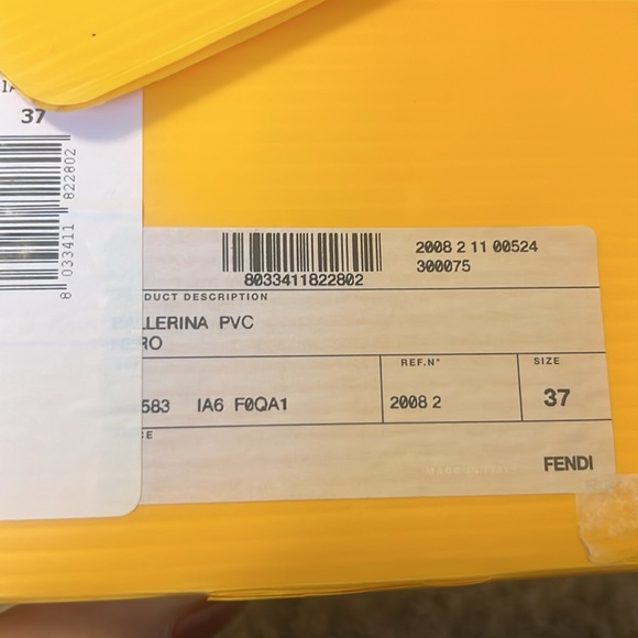 FENDI Size 37 Ballerina Flats, New In Box Black - Picture 12 of 14